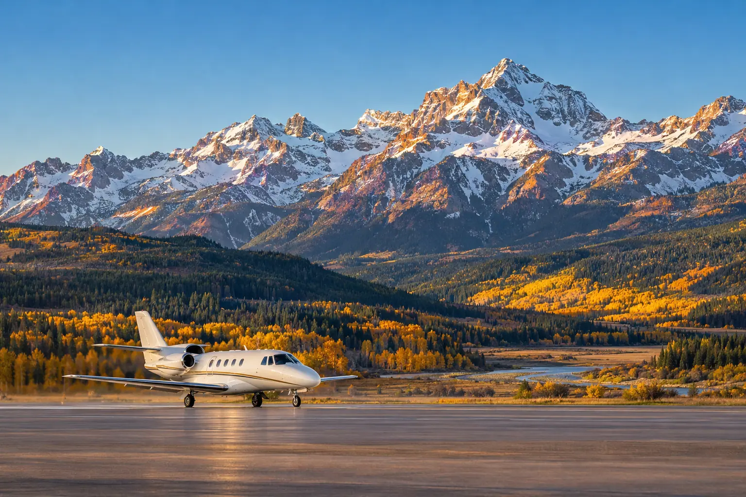 Afternoon on a Aspen runway