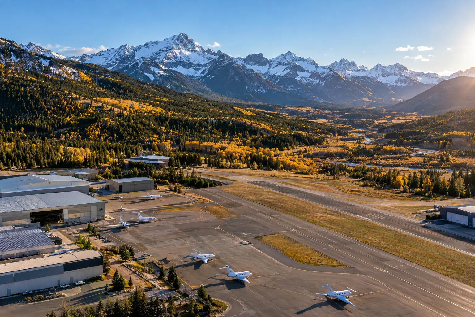 Business aviation ramp near Aspen