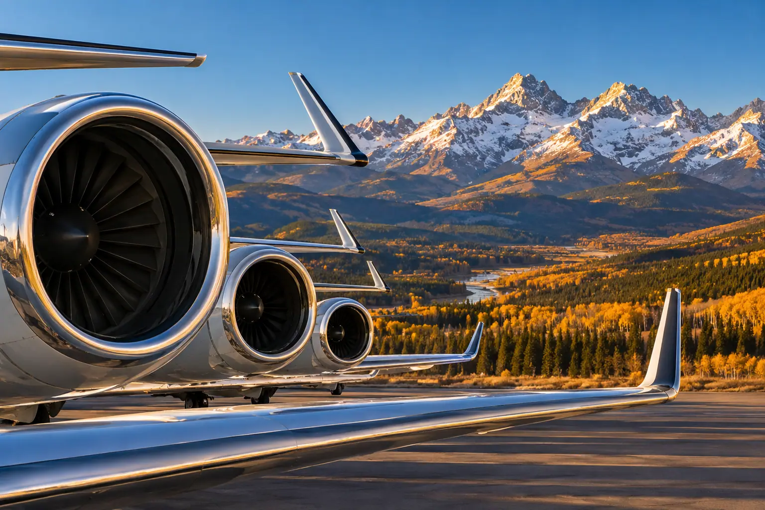 Business jets on the ramp